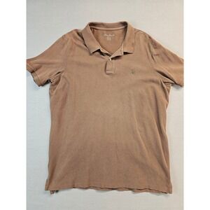 Eddie Bauer Mens Tall XL Brown Polo Shirt Bird Logo Short Sleeve